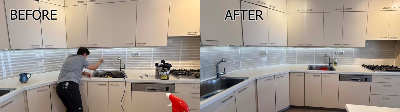 Kitchen Backsplash & Tiling — before and after by Adam at Makom